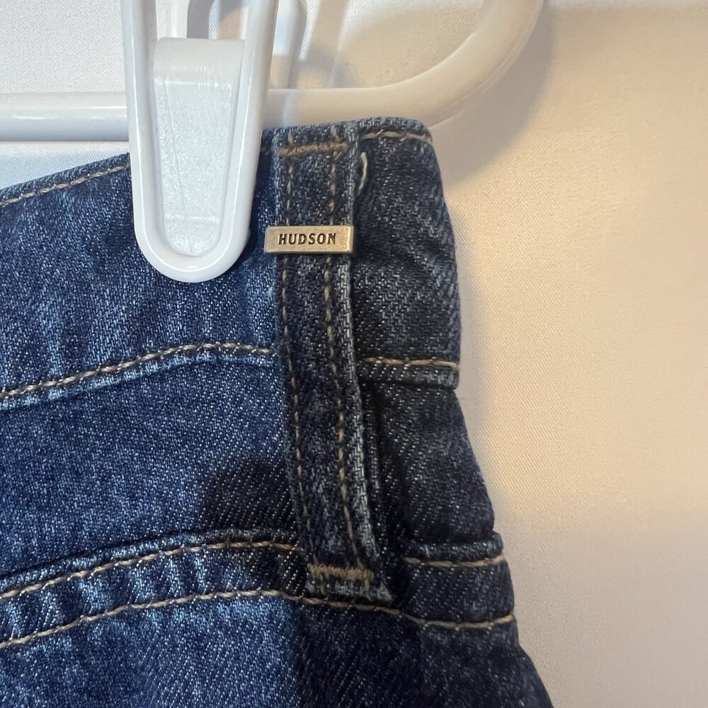 Hudson Anthropologie Women Jeans Holly Wide‎ Leg Cropped Size 32 Blue Denim Zip - Picture 14 of 16